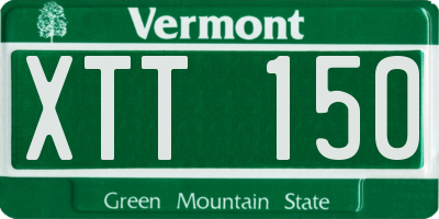 VT license plate XTT150