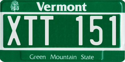 VT license plate XTT151