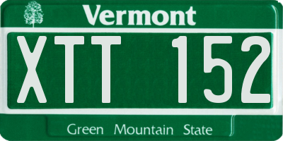 VT license plate XTT152