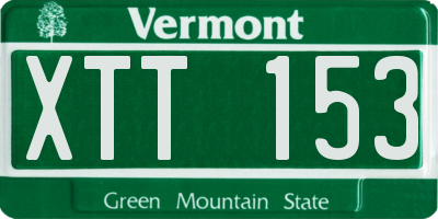 VT license plate XTT153