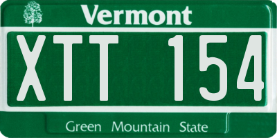 VT license plate XTT154