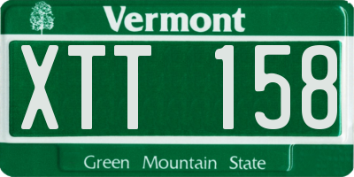 VT license plate XTT158