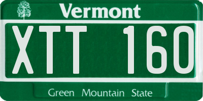 VT license plate XTT160