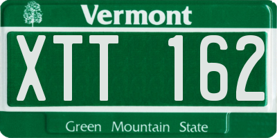VT license plate XTT162