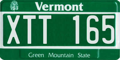 VT license plate XTT165
