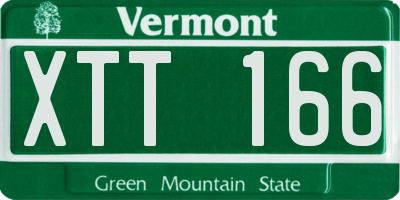VT license plate XTT166