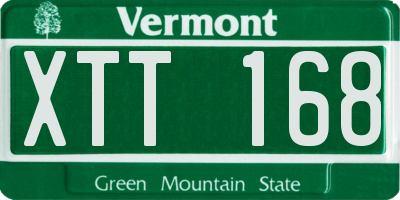 VT license plate XTT168