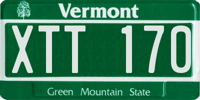 VT license plate XTT170