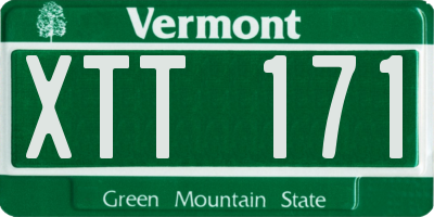 VT license plate XTT171