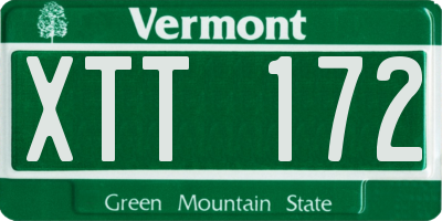 VT license plate XTT172