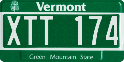 VT license plate XTT174