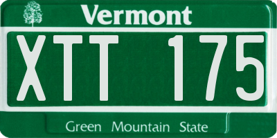 VT license plate XTT175