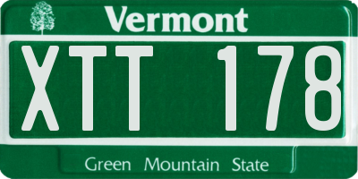 VT license plate XTT178