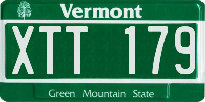 VT license plate XTT179