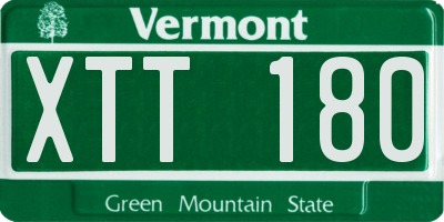 VT license plate XTT180