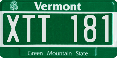 VT license plate XTT181