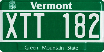 VT license plate XTT182