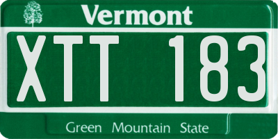 VT license plate XTT183