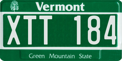 VT license plate XTT184