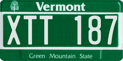 VT license plate XTT187