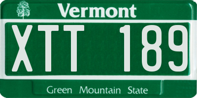 VT license plate XTT189