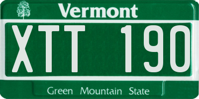 VT license plate XTT190