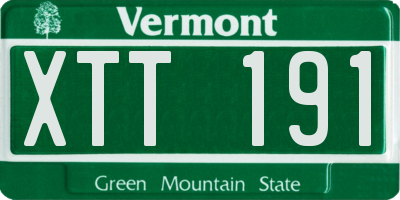 VT license plate XTT191
