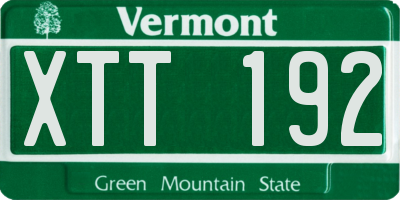 VT license plate XTT192