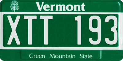 VT license plate XTT193