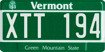 VT license plate XTT194