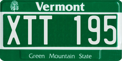 VT license plate XTT195