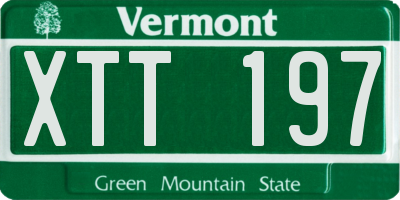 VT license plate XTT197