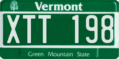 VT license plate XTT198