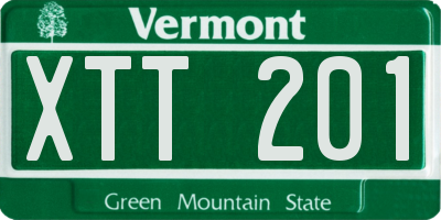 VT license plate XTT201