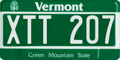 VT license plate XTT207
