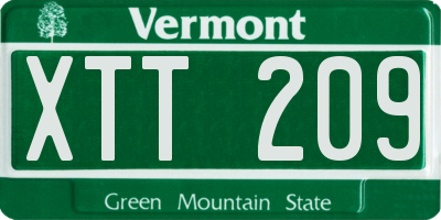 VT license plate XTT209