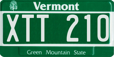 VT license plate XTT210