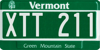 VT license plate XTT211