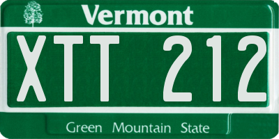 VT license plate XTT212
