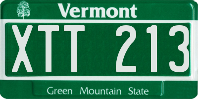 VT license plate XTT213