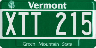 VT license plate XTT215