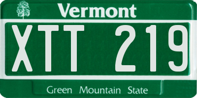VT license plate XTT219