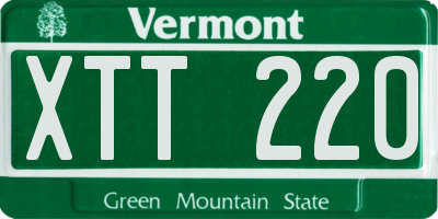 VT license plate XTT220