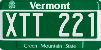 VT license plate XTT221
