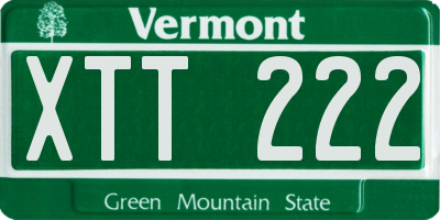 VT license plate XTT222