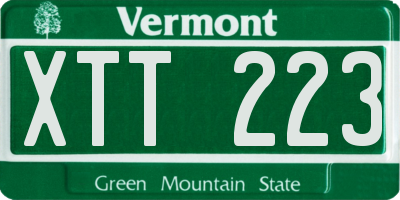 VT license plate XTT223
