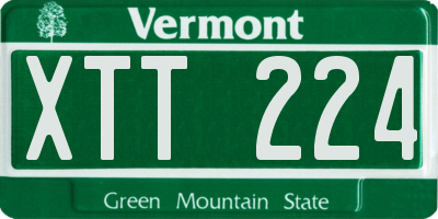 VT license plate XTT224