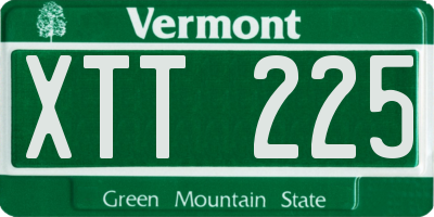 VT license plate XTT225