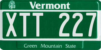 VT license plate XTT227