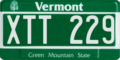 VT license plate XTT229